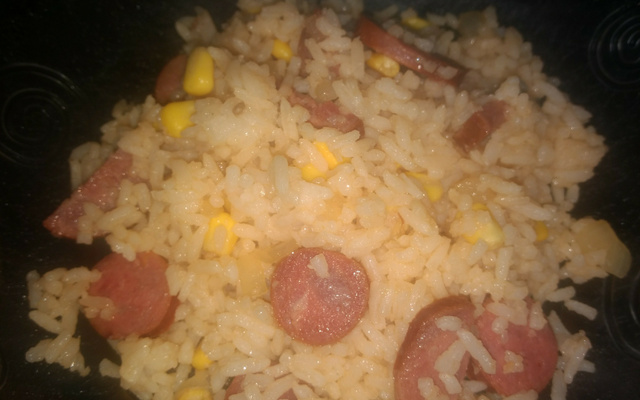 Arroz com calabresa