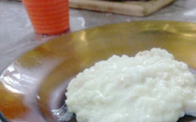 Risoto de frango com creme de leite