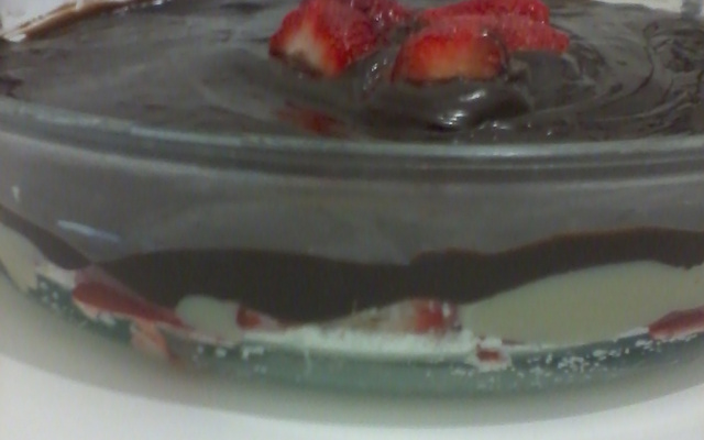 Bombom aberto de morango