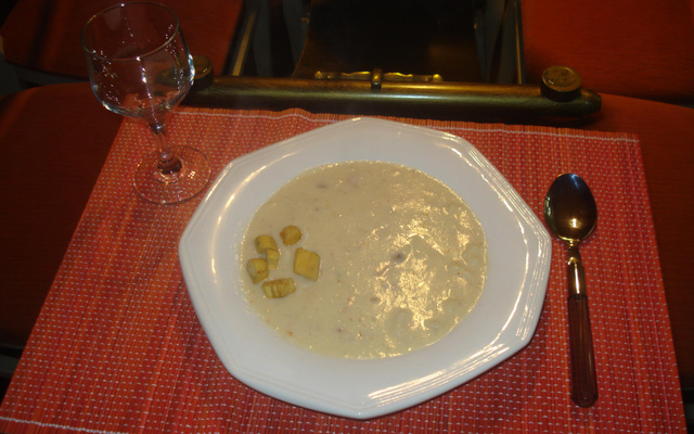 Creme de palmito com bacon