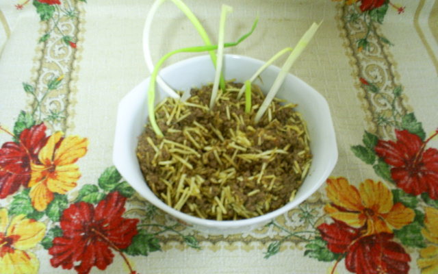 Carne com batata palha