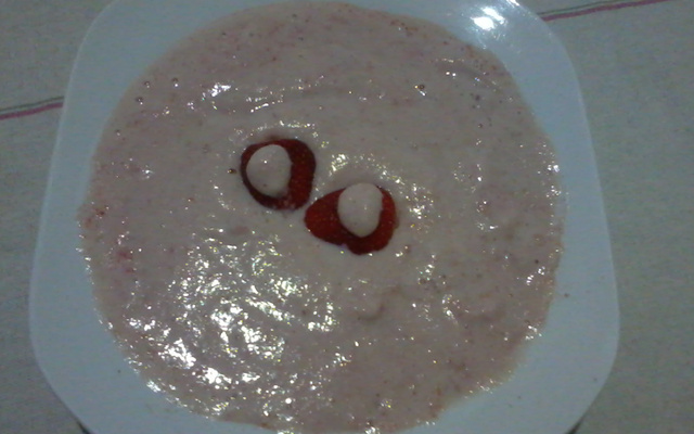 Mingau de morango com Mucilon