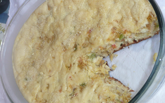 Torta de bacalhau de liquidificador