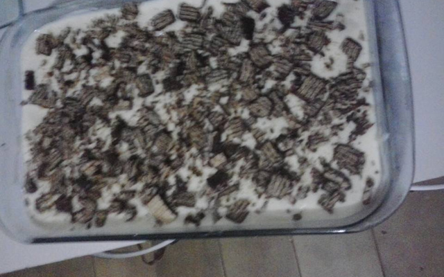 Pavê simples de bolacha de maizena