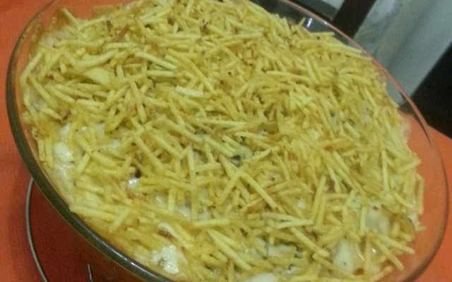 Macarrão com queijo assado