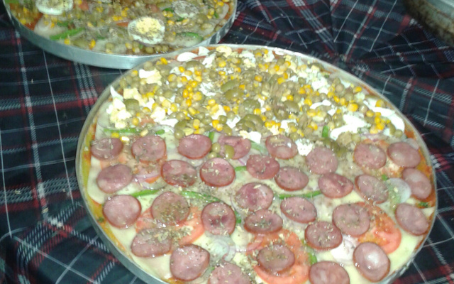 Pizza caseira de liquidificador