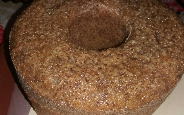 Bolo integral de aveia e linhaça