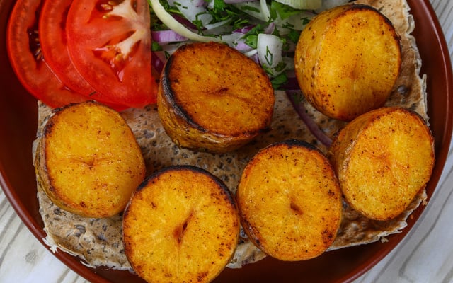 Batata doce ao forno com casca