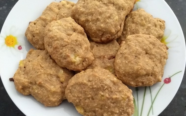 Cookie de banana com canela e aveia