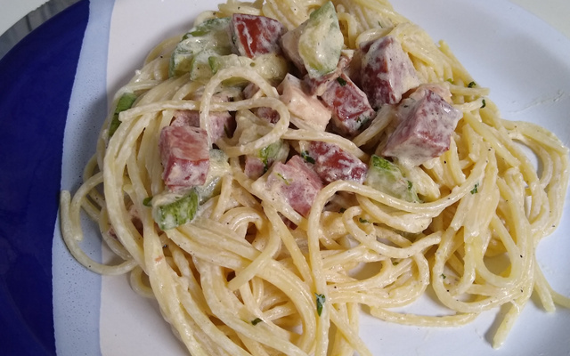 Macarronada com abobrinha