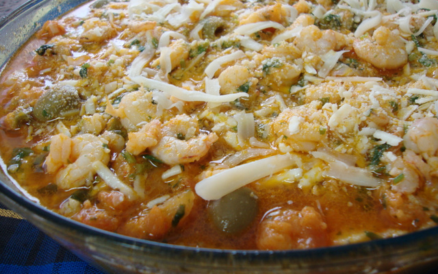 Camarão com creme de chuchu