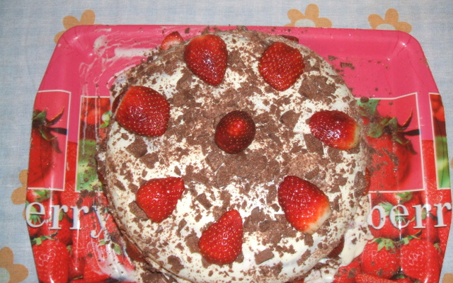 Bolo de morango com Suflair