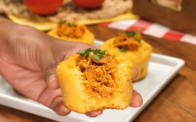 Cupcake de frango com milho