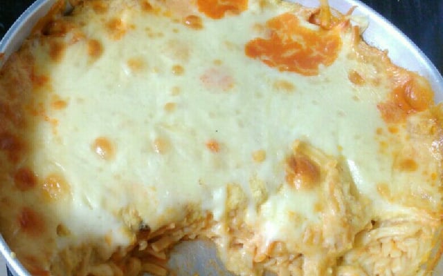 Macarrão de forno com creme de milho