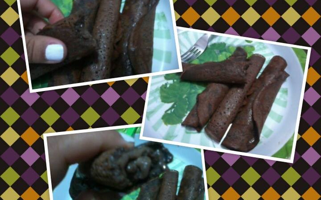 Panqueca doce de chocolate e banana