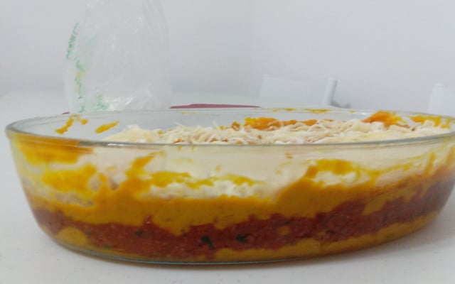 Escondidinho de carne moída e abóbora