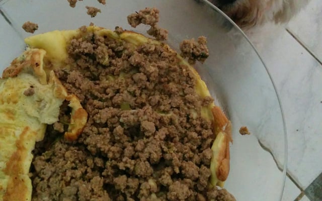 Omelete de carne moída