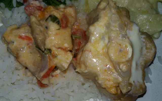 Cação com creme de leite