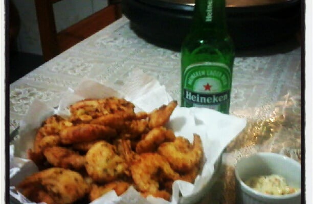 Camarão empanado crocante