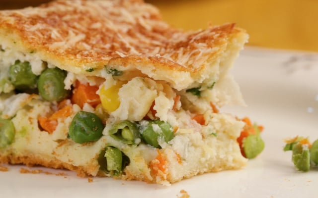 Torta de liquidificador de legumes