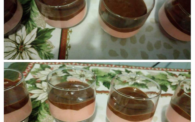 Mousse de suco em pó com ganache
