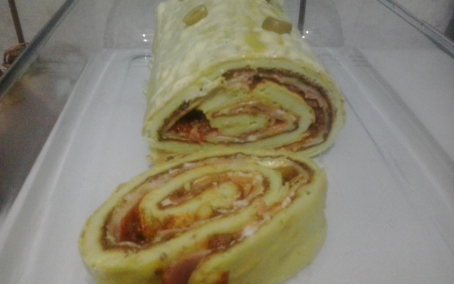 Rocambole de arroz cozido do Lúcio Cezar