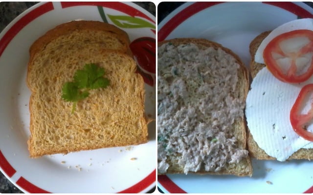 Sanduíche natural de atum com ricota