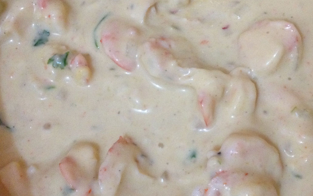 Camarão aos 3 queijos simples