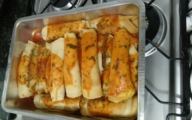 Panqueca de frango com milho