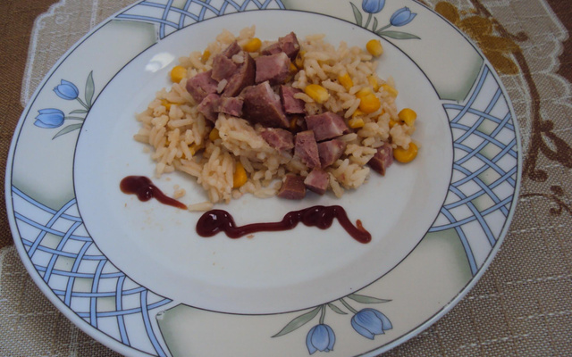 Arroz com calabresa