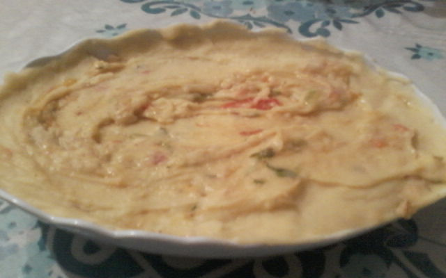 Frango com creme de mandioca