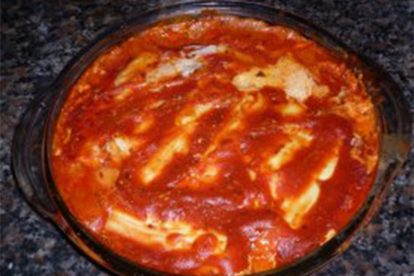 Lasanha de massa de pastel