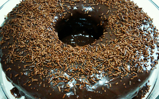 Bolo nega maluca de liquidificador