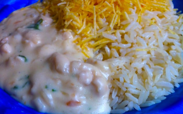 Frango com creme de cebola e requeijão