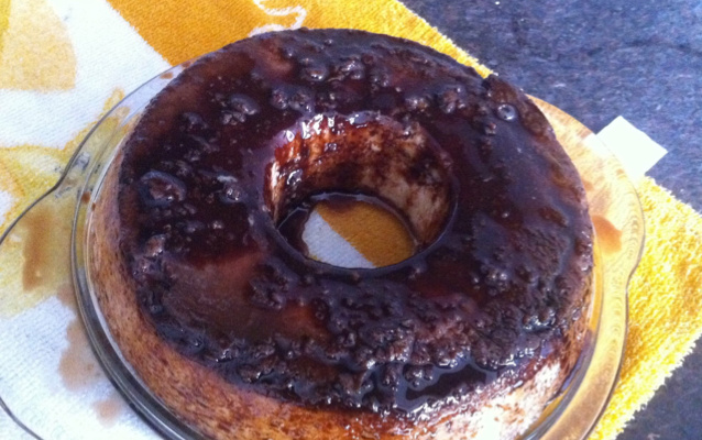 Pudim de leite condensado e chocolate ninja