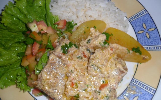 Bife com creme de leite