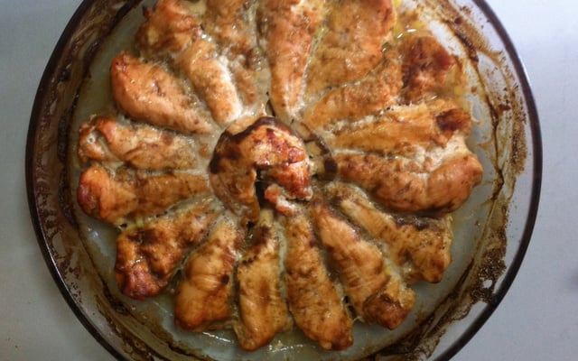 Frango com mel e mostarda