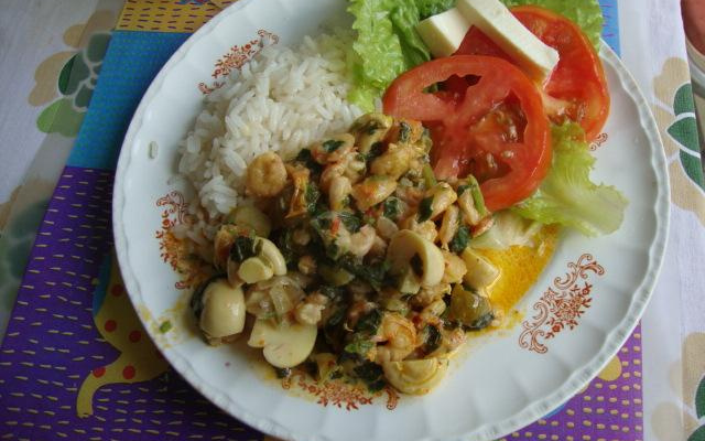 Estrogonofe de camarão