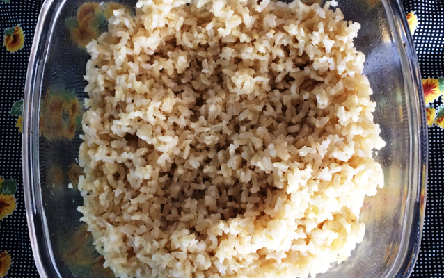 Arroz Integral preparado no microondas
