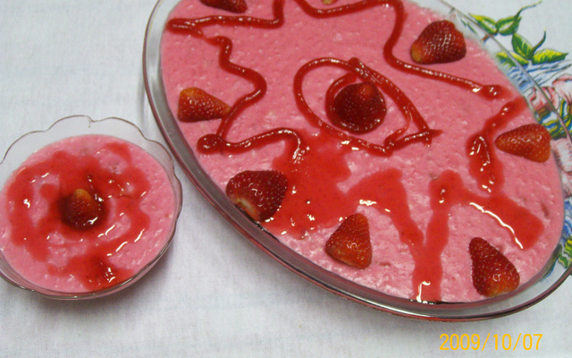 Arroz doce de morango