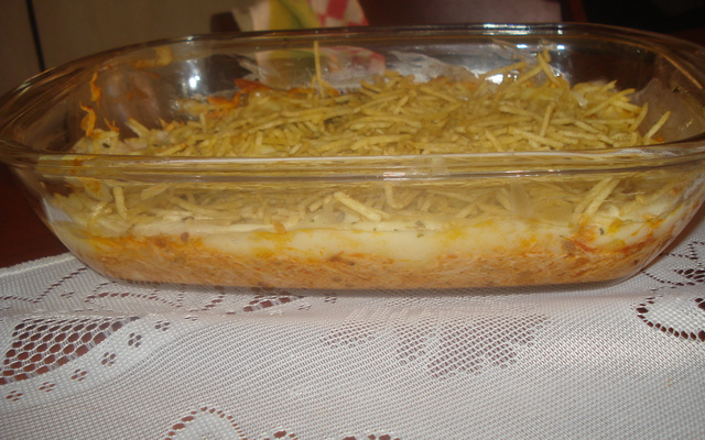 Frango com Catupiri e batata palha da tia Gracia