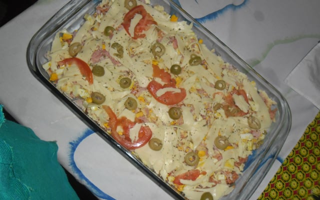 Pizza de pão de forma cremosa