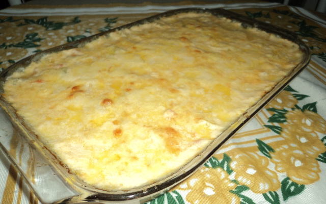 Souflé de legumes com queijo