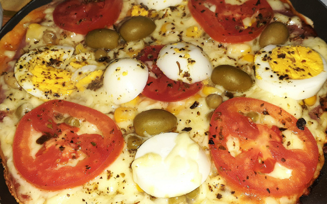 Pizza de frigideira sem fermento