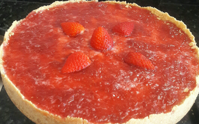 Cheesecake de morango delicioso