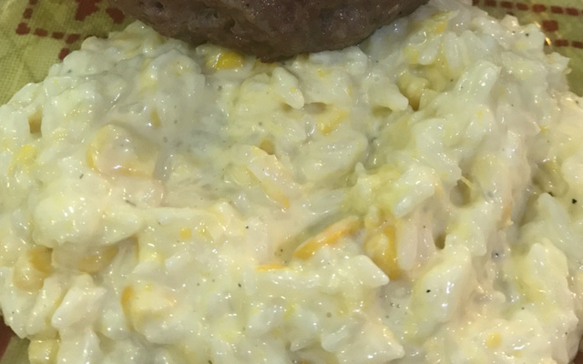 Arroz com creme de milho