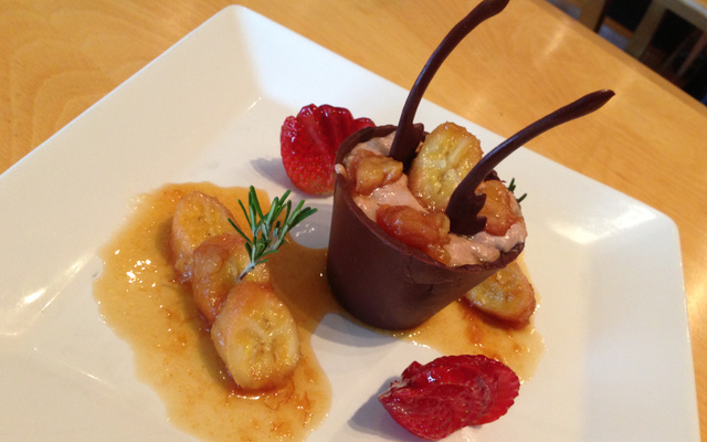 Mousse de banana com chocolate