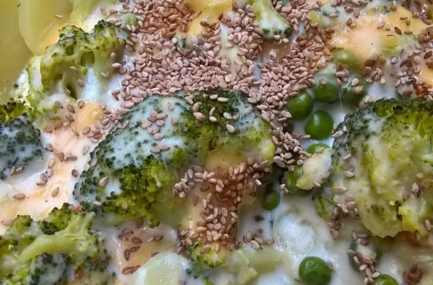 Gratinado de brócolis com batata