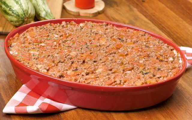 Lasanha de abobrinha com carne moída