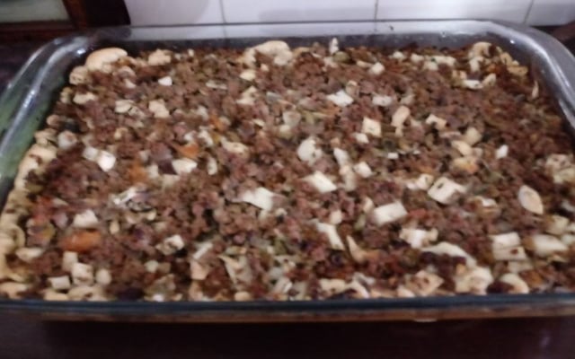 Torta de carne moída e palmito
